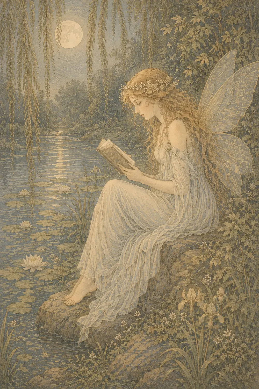 A nymph counting programmes by lantern-light